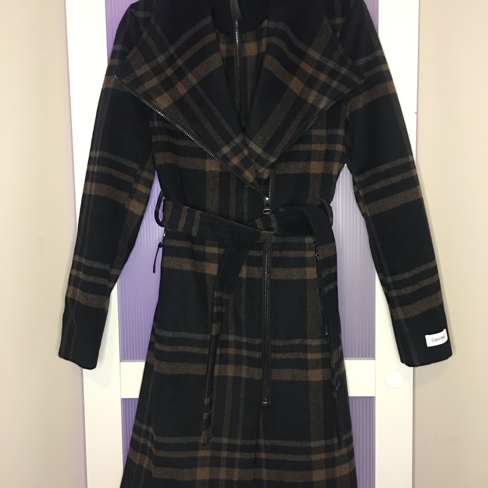 Plaid Women's Coat -Calvin Klein